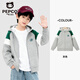 小豬班納兒童外套春秋新款男童拼色連帽開(kāi)衫春季運動(dòng)衣服女童寬松休閑上衣