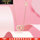 法蔻（farcoko）品牌玫瑰金色雙C項鏈女鎖骨鏈時(shí)尚飾品情人節生日禮物送女友老婆 雙C項鏈（玫瑰金色） 【免費刻字】