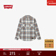 Levi's李維斯秋冬男士英倫校園風(fēng)vintage高街翻領(lǐng)格紋襯衫外套 藍棕色格紋 S