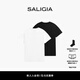 撒利加（SALIGIA）經(jīng)典棉莫代爾男士男生純色運動(dòng)短袖t恤打底衫2件 莫代爾2件【黑+白】細膩柔軟 M