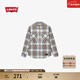 Levi's李維斯秋冬男士英倫校園風(fēng)vintage高街翻領(lǐng)格紋襯衫外套 藍棕色格紋 S