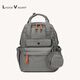 LASSIE VAGARY帆布雙肩包夏季新款戶(hù)外輕便旅游背包大容量敦敦包學(xué)生小書(shū)包男女 深灰色-中號升級版