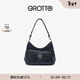 GROTTO個(gè)樂(lè )經(jīng)典迷你hobo植鞣綿羊皮輕便單肩斜挎小軟包情人節禮物 經(jīng)典黑（銀標MINI） MINI