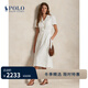 Polo Ralph Lauren 拉夫勞倫 女裝 25年早秋亞麻A字型襯衫式連衣裙 100-白色 M (8)