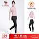 駱駝（CAMEL）瑜伽套裝女加絨運動(dòng)服兩件套 Y23CA4L0016A 花茶粉/黑 L