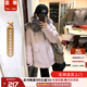 蕓蕁羽絨服女毛領(lǐng)款2025新款冬季小個(gè)子冬裝厚外套工裝派克服防寒服 粉色（版） S 80-110斤