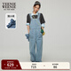 Teenie Weenie小熊女裝背帶褲2025年秋季新款復古學(xué)院時(shí)尚牛仔長(cháng)褲 淺藍色 M