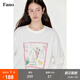 fano studios范洛Fano 小眾慵懶街頭感呼吸感浪漫涂鴉人像t恤女上衣2025新款 白色 現貨 M