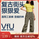 VFU工裝褲女戶(hù)外徒步登山運動(dòng)褲女夏季休閑寬松闊腿褲 塵土灰 L 