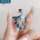頂妃（DING FEI）復古琺瑯燒藍鍍銀孔雀戒指女個(gè)性鍍銀民族風(fēng)活口可調節指環(huán)禮物 HR488孔雀戒指  A25-310 開(kāi)口可調節