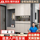 敏循支持定制 玄關(guān)鞋柜門(mén)口入戶(hù)柜收納柜一體靠墻家用實(shí)木換鞋凳鞋柜 灰色+奶咖色【鞋柜款】長(cháng)120*寬35*高240 加厚17實(shí)木板