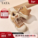 他她（TATA）板鞋2025冬厚底運動(dòng)女鞋加絨保暖休閑鞋棉鞋子CJF01DD5 棕色（仿毛里） 37