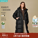 茵曼（INMAN）2025冬季女裝新款三防無(wú)膽抽繩連帽長(cháng)款羽絨服寬松保暖外套 黑色 S 【偏大,建議拍小一碼】