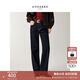 玖姿·安娜蔻復古摩登通勤風(fēng)鉚釘裝飾窄版直筒牛仔褲女2025秋季新款 深藍 XL