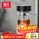 富光高硼硅玻璃杯大容量帶茶隔水杯便攜帶把辦公泡茶杯子辦公杯雙層