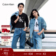 Calvin KleinJeans25秋季新款男女情侶休閑ck字母印花打底衫圓領(lǐng)長(cháng)袖T恤上衣 UB1-太空黑 S