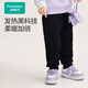 全棉時(shí)代兒童厚款長(cháng)褲衛褲針織秋冬保暖褲子運動(dòng)褲 【發(fā)熱黑科技】黑色 110