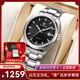 天王（TIAN WANG）手表山河系列自動(dòng)機械表鋼帶防水男表商務(wù)復古經(jīng)典商務(wù)品牌國表 黑盤(pán) 鋼帶5976【推薦】