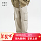 熊貓·本（ben.panda）熊貓本工裝褲男春春休閑潮流復古學(xué)生直筒日系簡(jiǎn)約戶(hù)外長(cháng)褲 淺卡其色 加厚 L