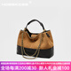NOSSKISS國際奢侈品牌女士包包斜挎托特小香風(fēng)牛皮水桶包菱格鏈條單肩包 棕色