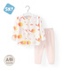 舒貝怡嬰兒衣服內衣套裝兒童睡衣寶寶薄空調家居服純棉對開(kāi)秋衣粉110