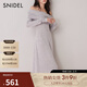 SNIDEL秋冬氣質(zhì)修身長(cháng)裙翻領(lǐng)露肩針織連衣裙SWCO245060 粉色 S （0）