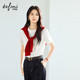 伊芙麗（eifini）蔣欣代言【經(jīng)典延續】天然桑蠶絲簡(jiǎn)約真絲混紡絲光內搭T恤女上衣 白色 M 100-110斤