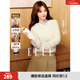 ELLE【祝緒丹同款】山羊絨連帽針織衫女2025秋季新款慵懶套頭毛衣 米白 M