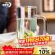 青蘋(píng)果無(wú)鉛玻璃杯320ml 帶把水杯茶杯 扎啤杯啤酒杯 可樂(lè )杯飲料杯