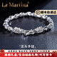 La Martina龍頭男士手鏈999純銀男生龍骨足銀手鐲高級感銀飾生日禮物 短款：適合手腕偏細-長(cháng)18.5厘米
