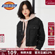 Dickies外套字母印花新復古回潮牛仔夾克 女式短款時(shí)尚休閑薄外套 10142 牛仔黑(梭織) （寬松版型） M