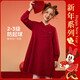 迪士尼紅裙子女童拜年服2026新款連衣裙女童秋冬過(guò)年服中國風(fēng)寶寶公主裙