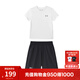 安德瑪（Under Armour）兒童夏季運動(dòng)套裝夏款短褲短袖套裝男大童短袖梭織短褲套裝 白T黑短褲 160