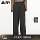 JNBY/江南布衣春秋闊腿休閑褲斜紋羊毛闊腿長(cháng)褲寬松休閑5O9E10490 097/黑綠系組合 XS