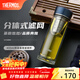 膳魔師（THERMOS）雙層玻璃杯男女茶水分離杯水杯車(chē)載便攜泡茶杯生日禮物TCGE-400 藍色 400ml
