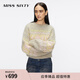 MISS SIXTY冬馬海毛針織衫上衣女圓領(lǐng)毛衣落肩復古慵懶費爾島提花 彩色 S