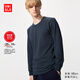 優(yōu)衣庫男裝HEATTECH ULTRA WARM圓領(lǐng)T恤長(cháng)袖保暖衣秋衣內衣479525 479525/69藏青色 L