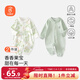 貝瑞加（Babyprints）嬰兒連體衣2件裝男女寶寶純棉衣服柔軟爬服家居內衣四季哈衣 綠73
