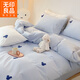 無(wú)印良品米奇卡通全棉床上四件套100%純棉床單被套床笠罩家用宿舍裸睡套件 M米奇簡(jiǎn)約淺藍【100%新疆全棉】 1.8m 床單款 四件套-被套200*230cm
