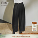 日著(zhù)原創(chuàng  )設計羊毛呢燈籠褲2025秋季新復古回潮小個(gè)子九分直筒休閑褲 蹤影黑 L
