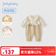 JELLYBABY寶寶哈兒童連體衣1-3歲兒童假兩件爬服小女孩秋冬款爬服童裝 杏色 80cm