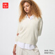 優(yōu)衣庫女裝可機洗羅紋半開(kāi)領(lǐng)針織衫/毛衣480414 482253 480414/30淺米色 M