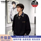 軒森圖（XUANSENTU）灰色美式假兩件衛衣男款冬季加絨加厚正肩長(cháng)袖內搭刺繡打底polo衫 B295-WY3658黑色格子【升級版】 L