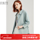 FINITY綠色短款風(fēng)衣春季新款簡(jiǎn)約耐皺休閑立體百搭短外套女 綠色 M