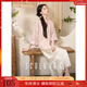 三彩【落花微雨】2025夏季新款新中式外套盤(pán)扣七分袖開(kāi)衫寬松C 蜜桃粉花卉 M 160/84A