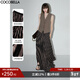 COCOBELLA設計感不規則條紋壓褶半身裙女重工百褶長(cháng)裙HS7042-2 條紋 L