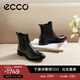 愛(ài)步（ECCO）靴子女 時(shí)尚潮流百搭冬季切爾西女靴牛皮粗跟短靴女 型塑266503 黑色26650301001 38