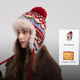卡蒙（Kenmont）費爾島新年提花護耳針織帽女2025新款滑雪登山防寒保暖毛線(xiàn)帽9630
