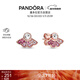 潘多拉（PANDORA）粉色扇子耳釘粉色小巧簡(jiǎn)約時(shí)尚設計感生日禮物送女友