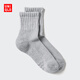 優(yōu)衣庫男裝HEATTECH襪子/中筒襪481093 03 灰色 S /M/25～27 cm